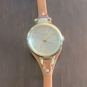 Fossil Ladies watch brown tan leather